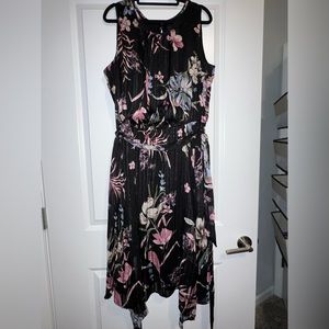 Black Dress with Flowers, size 16